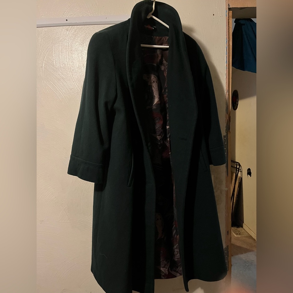 Dark Green Wool Alorna Trench coat